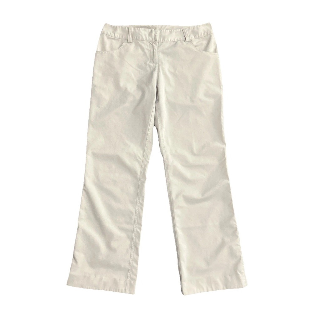 Adidas Climalite Golf Pants Beige Mid Rise Athletic Performance Womens Size 4‎